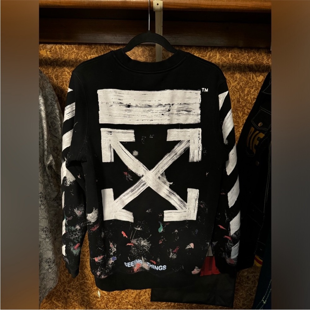 Off-White Seeing Things Black Graphic Sweatshirt Men’s Medium